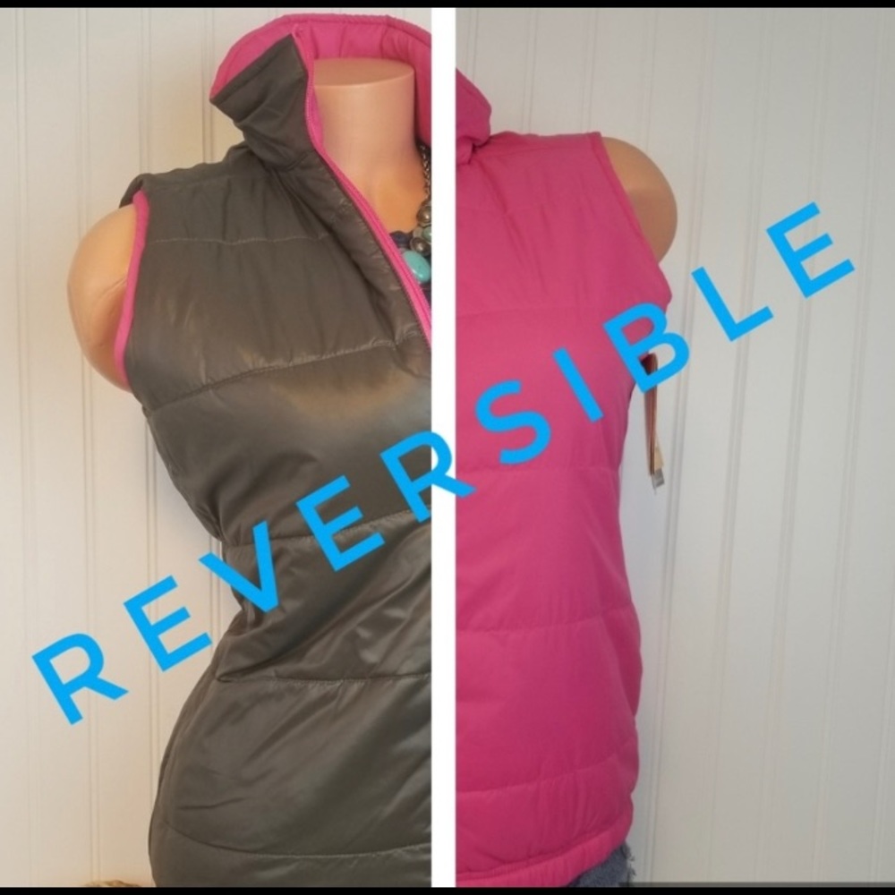 NWOT Champion Reversible Sleeveless Pink and Gray Jacket/Vest | Women’s Size S |
